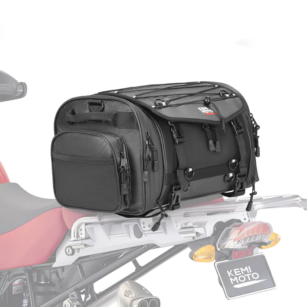 KEMITOUR Expandable Motorcycle Tail Bag – Waterproof PVC Pannier Motorcycle Tail Bag Nixie