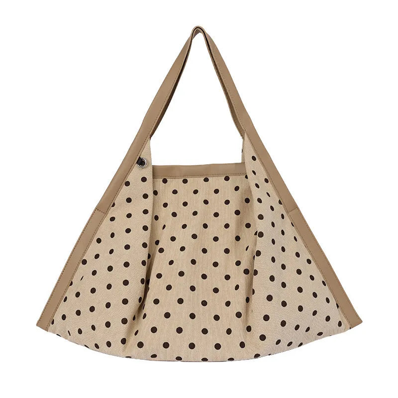 Retro Polka-Dot Tote Bag – Large Women's Shoulder Bag | Nixie Women's Tote Bag Nixie
