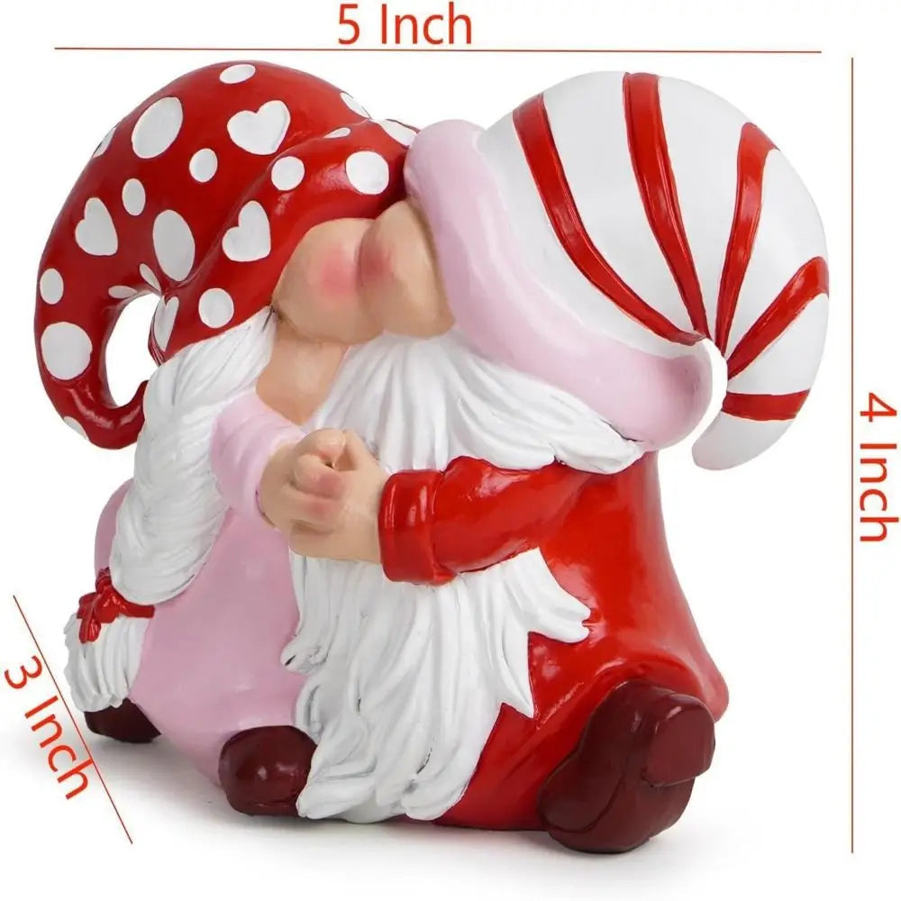 Resin Valentine Gnome Figurines – Romantic Couple Gift Decor Gnome Figurine Set Nixie