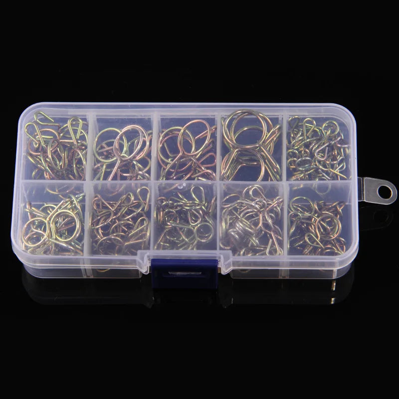 126Pcs Zinc Plated Spring Hose Clamps 5mm–14mm | Fuel & Water Lines Spring Hose Clamps Nixie