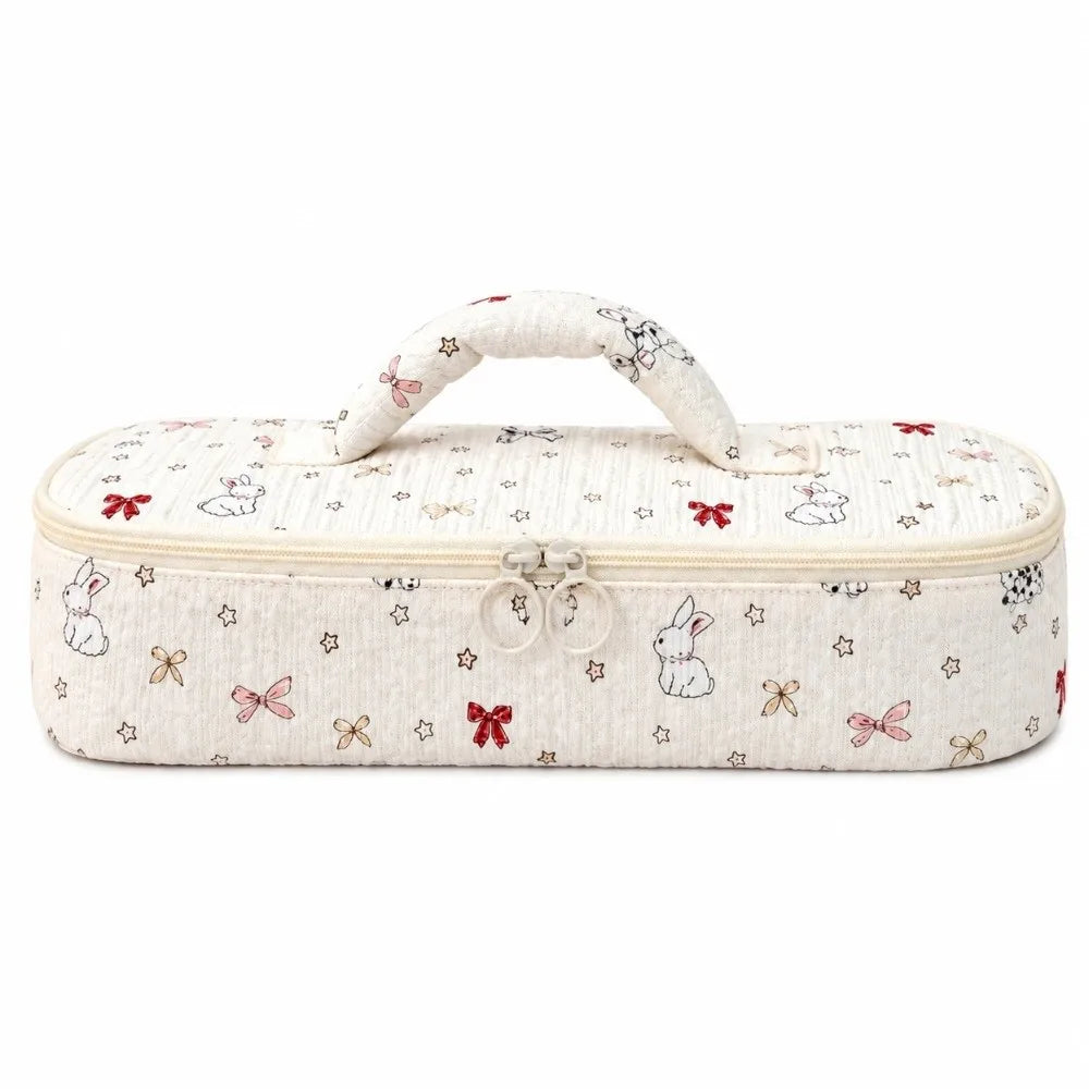 Padded Hair Dryer Storage Bag – Cute Cartoon Travel Carry Bag Hair Tool Storage Bag Nixie White Rabbit