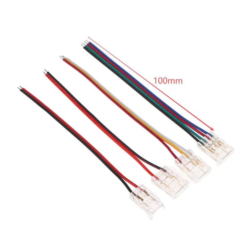 COB LED Strip Connectors 8/10mm Solderless 2 3 4 Pin 5/10Pcs LED Strip Connector Nixie