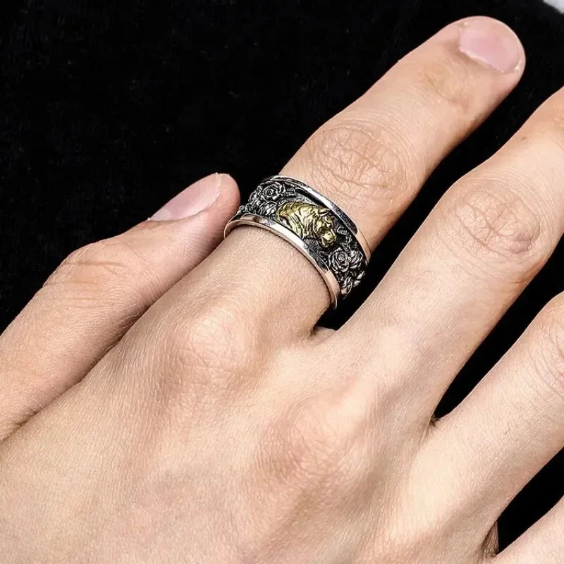 Tiger Head Punk Ring – Adjustable Zinc Alloy Fashion Ring Fashion Ring Nixie