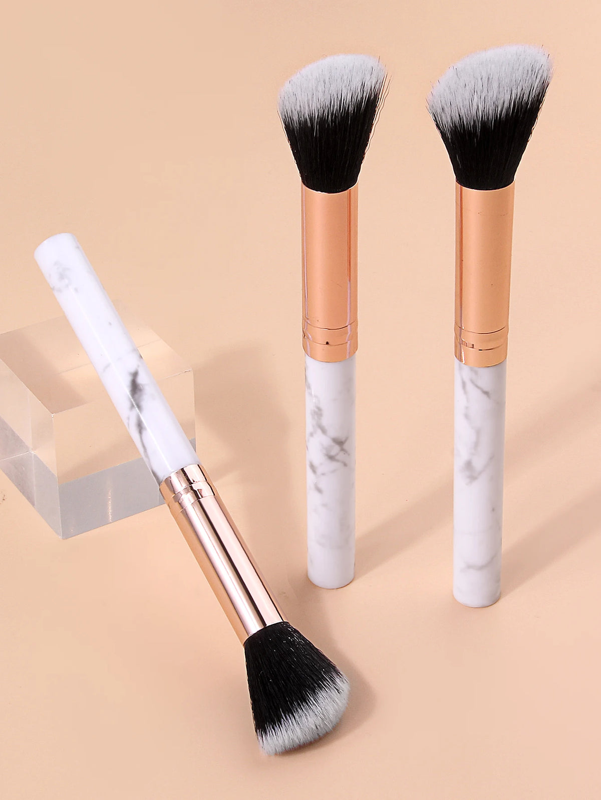 3-Piece Facial Contour & Blush Makeup Brush Set | Korean Style Makeup Brush Set Nixie