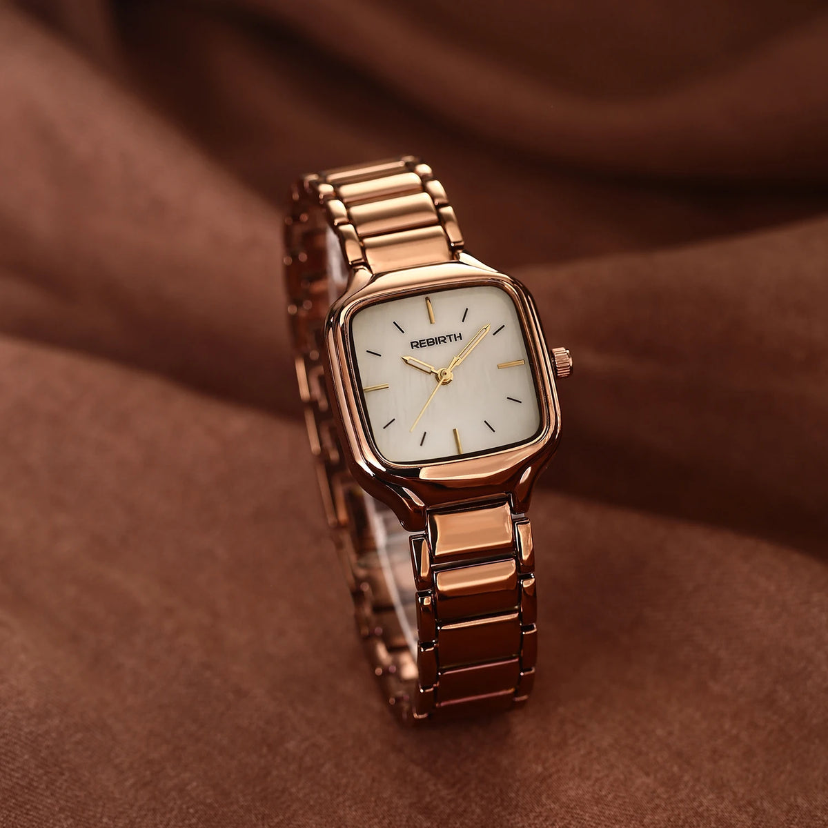 REBIRTH Square Quartz Watch | Stainless Steel, Minimalist Square Quartz Watch Nixie