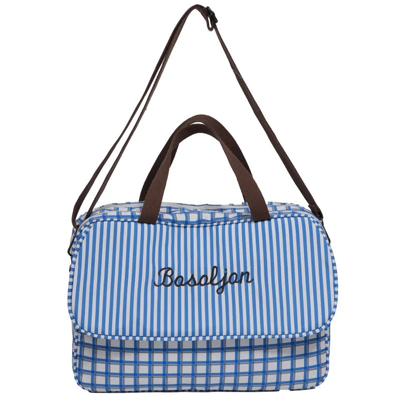 Women's Large Striped Canvas Tote Shoulder Handbag Canvas Tote Bag Nixie