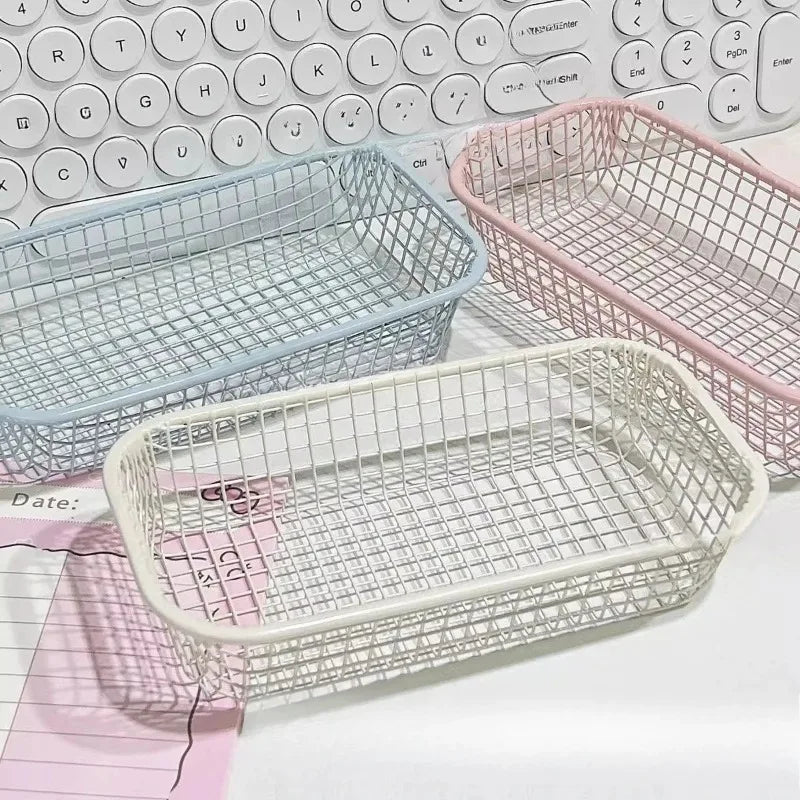 Wrought Iron Desktop Storage Basket – Ins Style Organizer Iron Storage Basket Nixie