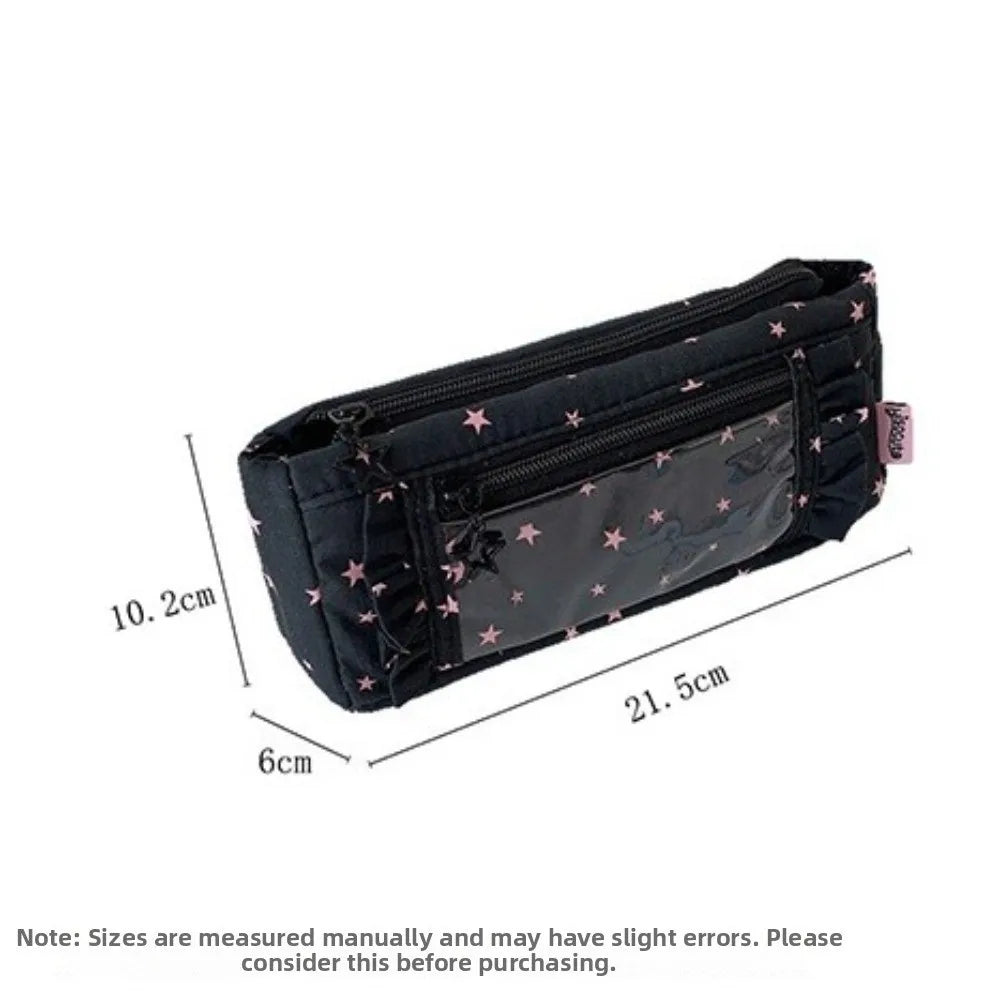Transparent Pencil Case Large Capacity Badge Display Pen Bag Pencil Case Nixie