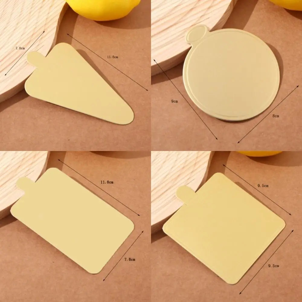 50/100pcs Disposable Cake Boards Gold White Paper Food Mats Cake Boards Nixie