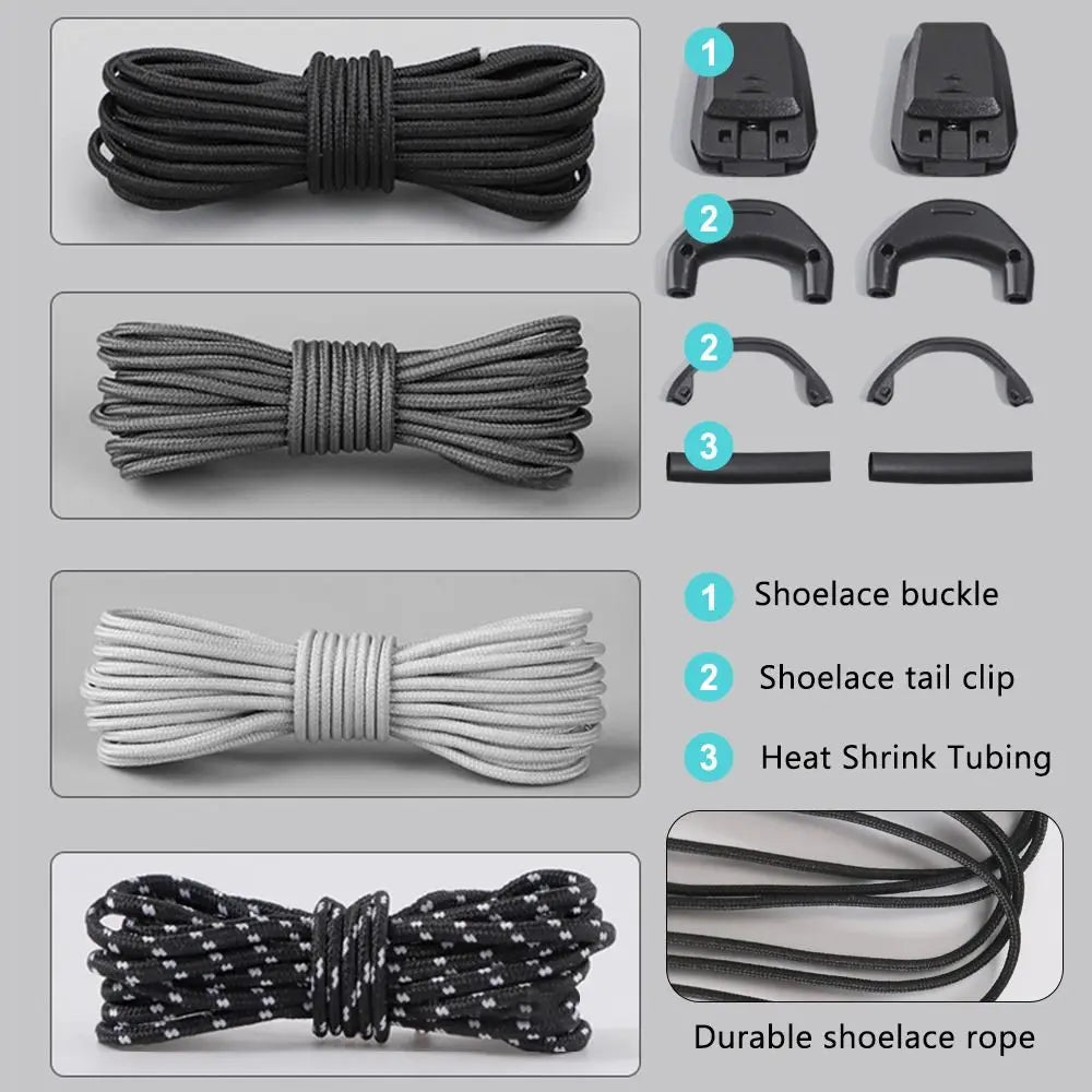 No-Tie Round Shoelaces Quick Lace Kit – Adults & Kids No-Tie Shoelaces Nixie