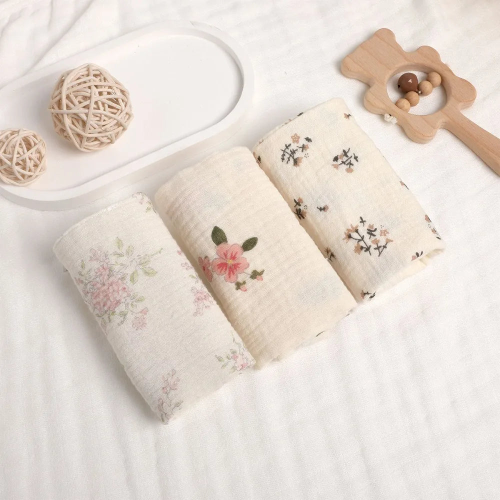 4-Layer Cotton Baby Washcloths – Soft Gauze Burp Cloths 3-5 Pack