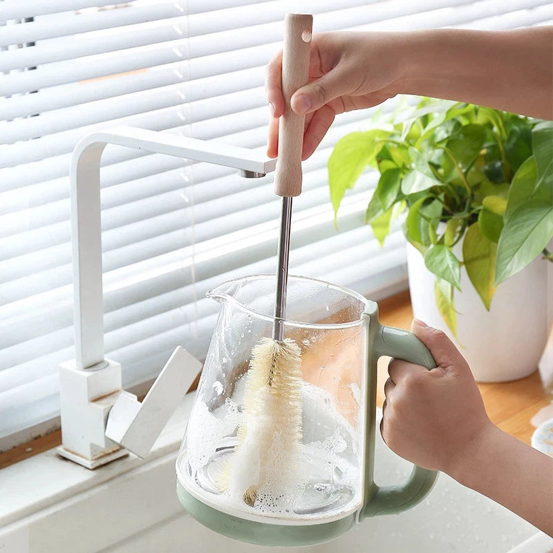 Long Handle Cup Brush – Nylon Bottle & Glass Scrubber