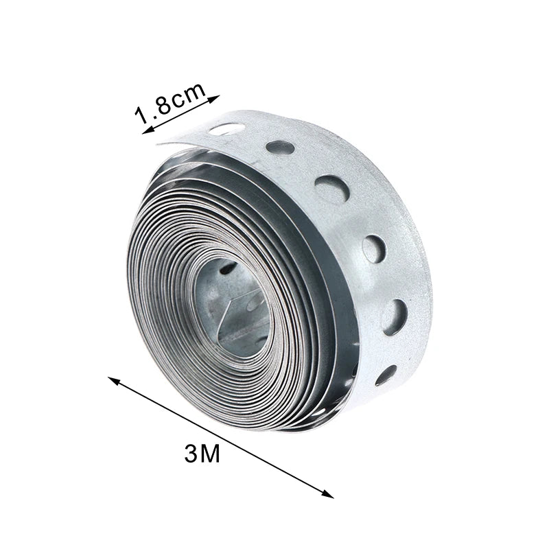 Galvanized Steel Pre-Punched Hanger Strap Tape 3M x 18mm Metal Hanger Strap Nixie