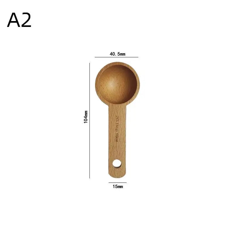 Wooden Measuring Spoon 7.5–45ML Beech Walnut Kitchen Tool