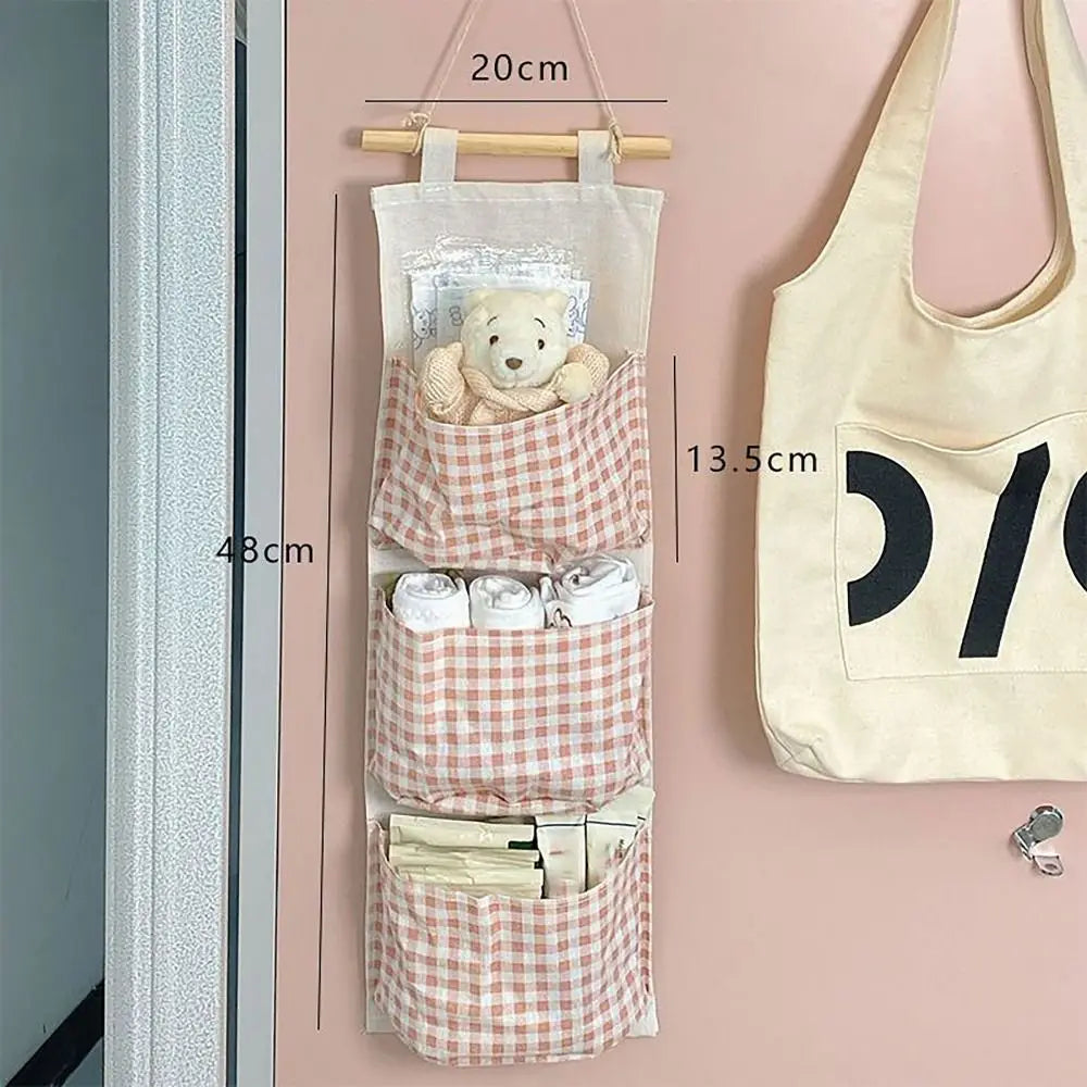 Plaid Hanging Storage Bag Large Capacity Closet Organizer Hanging Storage Bag Nixie