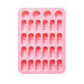 28-Cavity Silicone Capsule Mold for Candy, Chocolate & Gummies Silicone Baking Mold Nixie Pink
