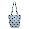 Korean Polka Dot Canvas Bucket Bag – Crossbody & Shoulder Canvas Bucket Bag Nixie BB-1496Blue