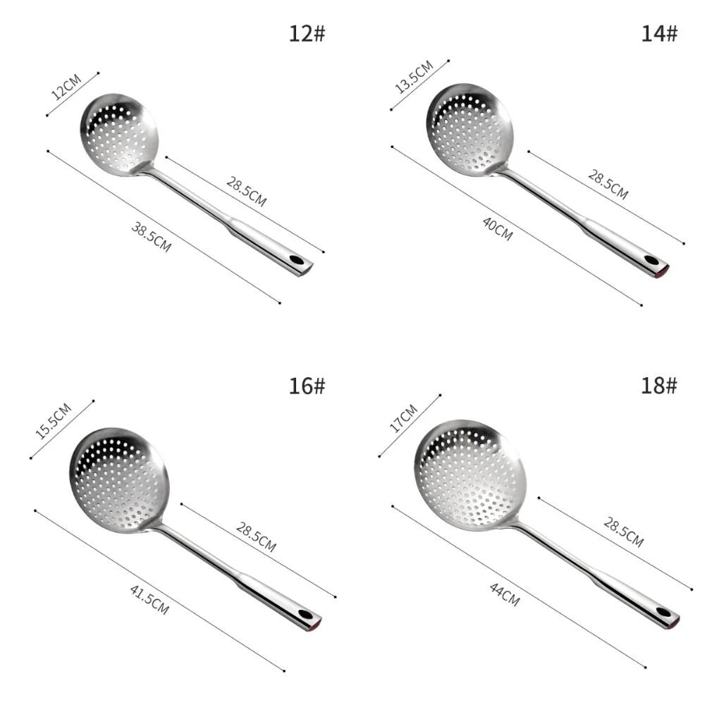 304 Stainless Steel Long Handle Colander Strainer Scoop