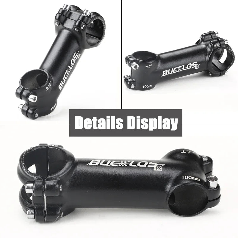 BUCKLOS Ultralight Aluminum Bike Stem 7/17/22° MTB Road 60-100mm Bicycle Stem Nixie