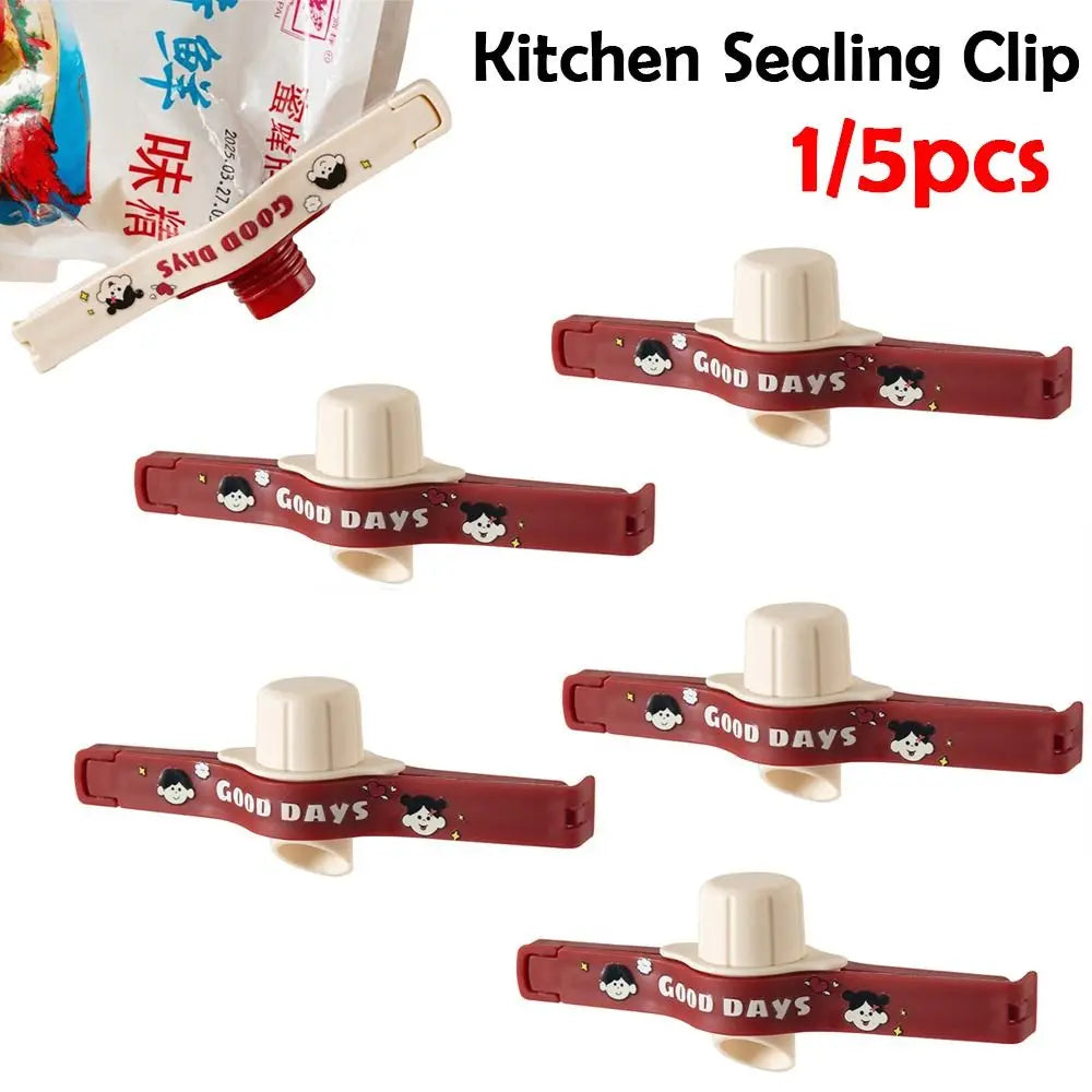 Airtight Food Bag Clips with Pouring Spout – 1 or 5 Pcs Food Bag Clips Nixie