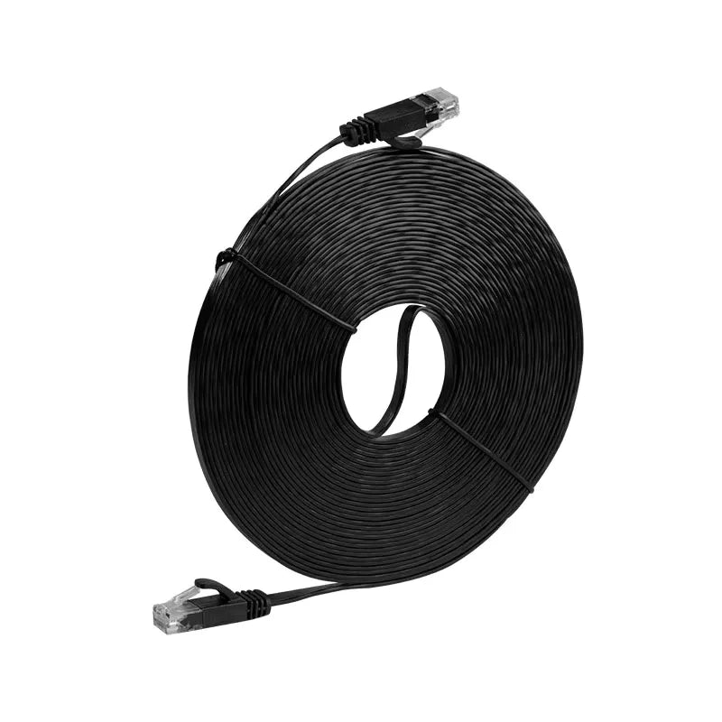 Cat 6 Flat Ethernet Cable UTP 1000Mbps – 0.3m to 30m Ethernet Network Cable Nixie CAT 6 Flat Black 0.5M