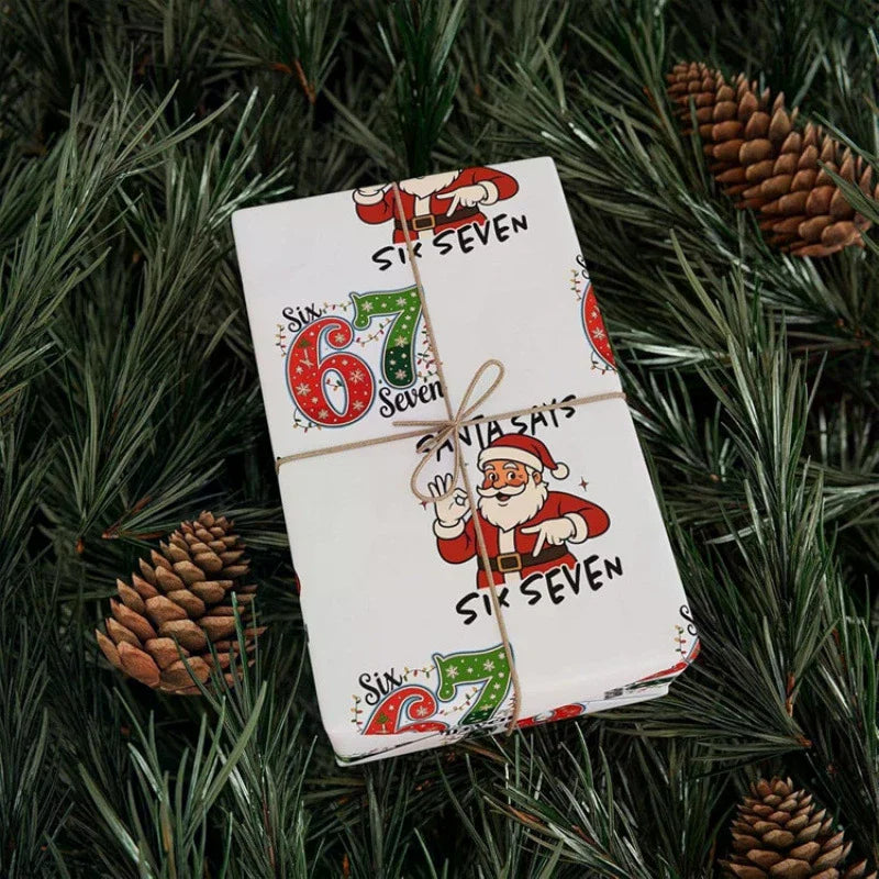 Kids' Christmas Wrapping Paper – Fun Santa Print Gift Wrap Christmas Wrapping Paper Nixie