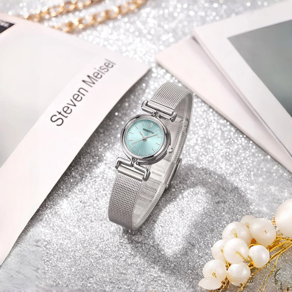 REBIRTH Simple Casual Quartz Watch – Alloy, Numberless Dial Quartz Wristwatch Nixie