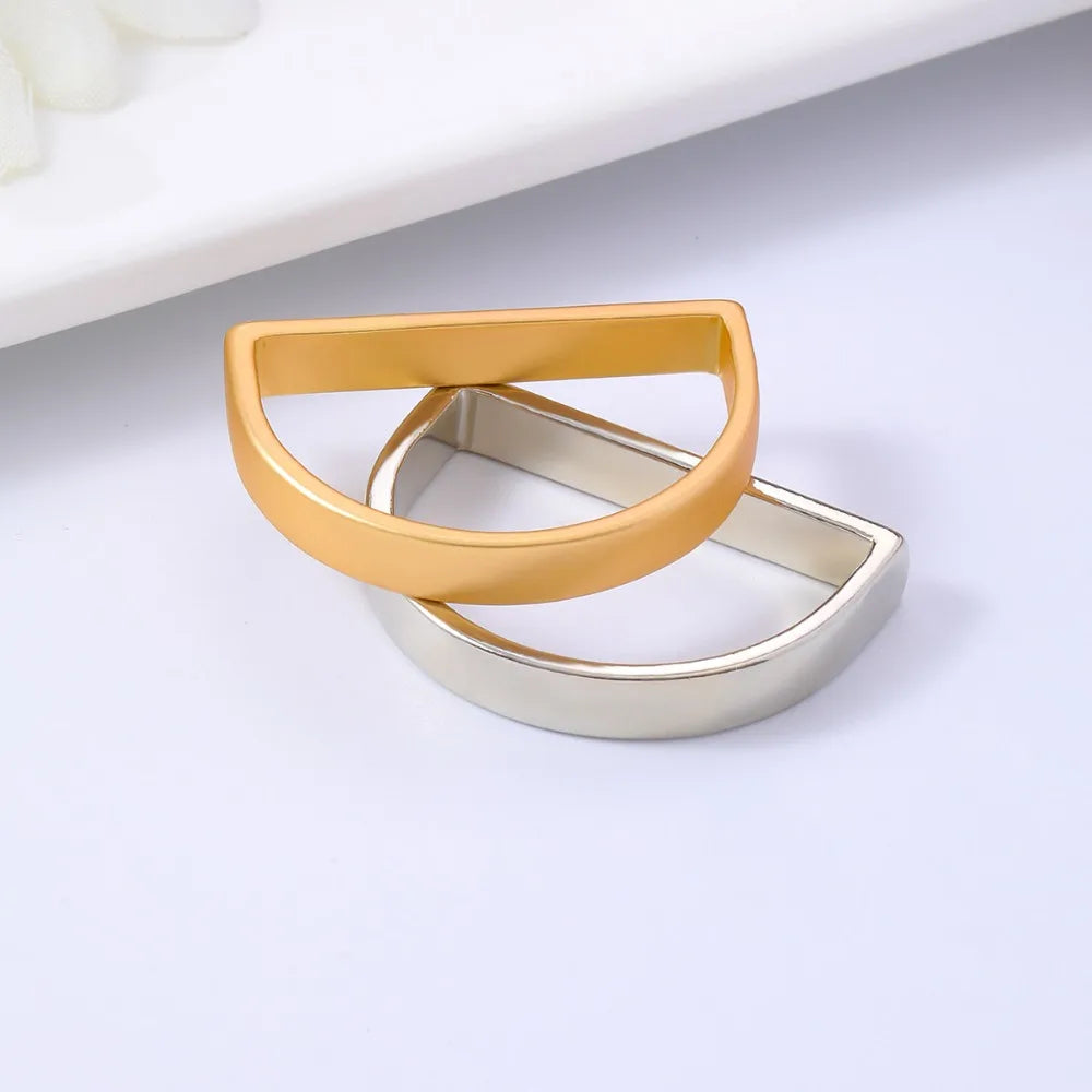 12-Pack Matte Gold Stainless Steel Napkin Rings | D-Shape Napkin Rings Nixie