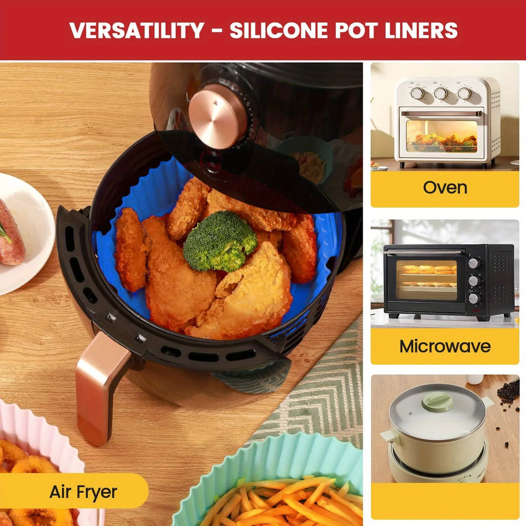 6PC Silicone Air Fryer Mats – Non-Stick & Dishwasher Safe Air Fryer Mats Nixie