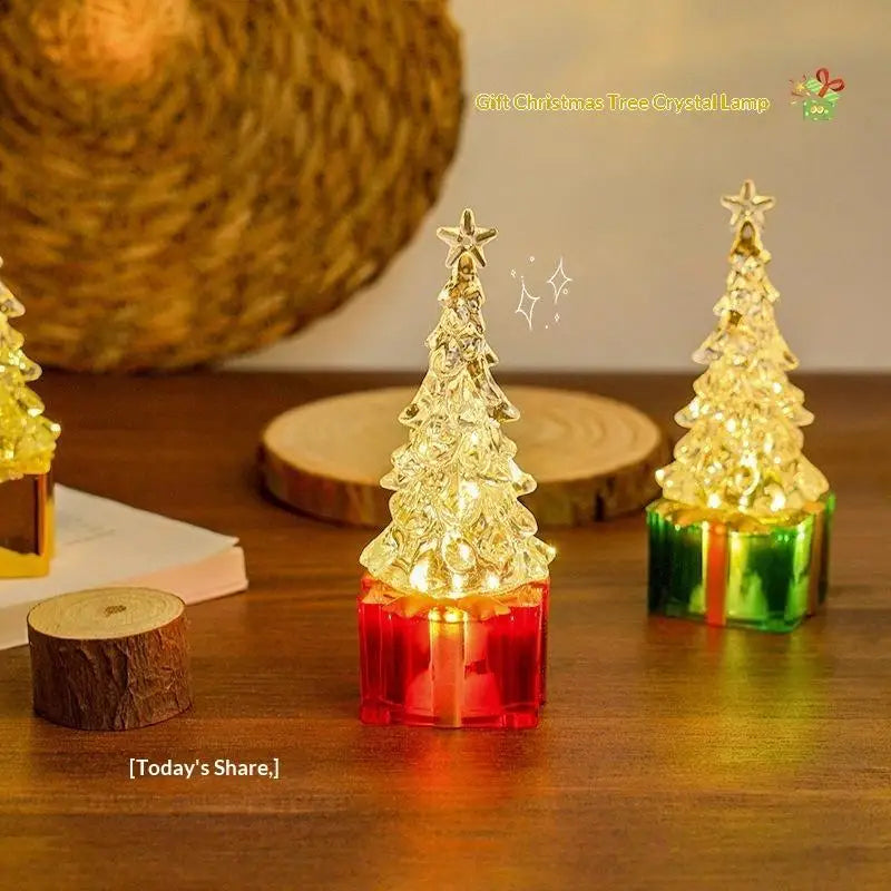 Crystal Christmas Tree LED Night Light | Warm Xmas Glow Decor LED Night Light Nixie