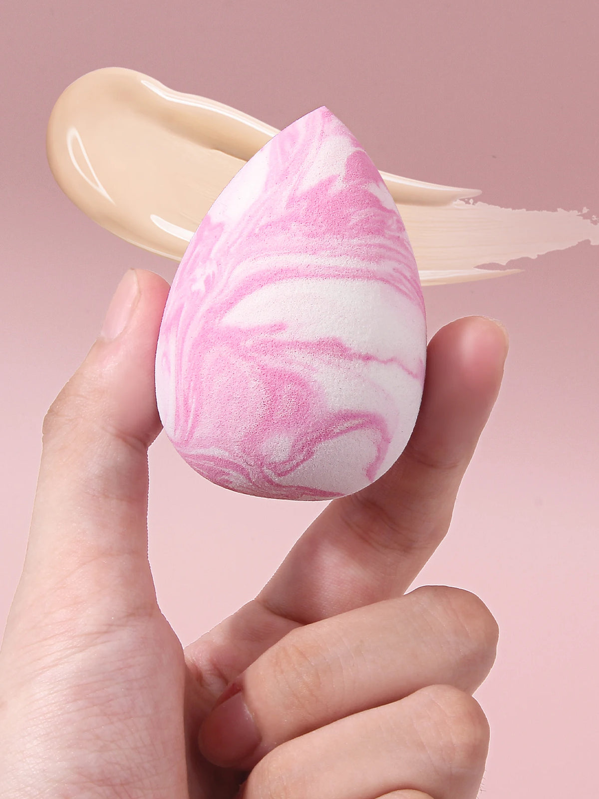 4-Piece Marble Print Makeup Sponge Set – Wet & Dry Puff Makeup Sponge Set Nixie