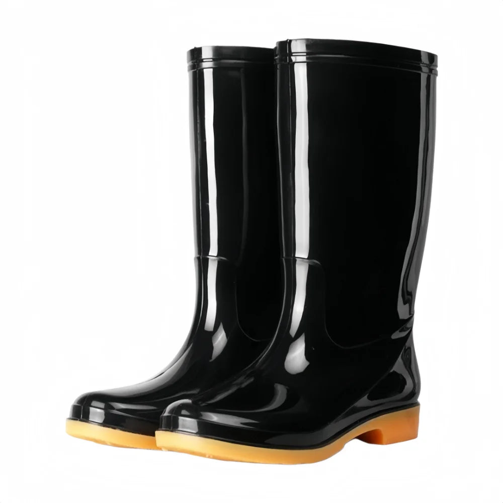 Women's Non-Slip Waterproof Mid-Calf Rain Boots | PVC Garden Boots Women's Rain Boots Nixie Black 36
