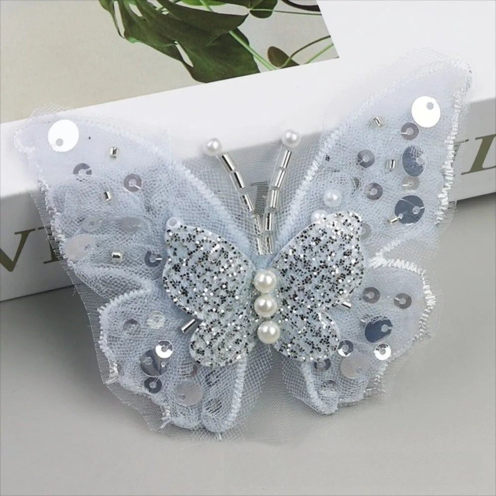 Double-Layer Sequin Butterfly Applique | Gold DIY Clothes Patch