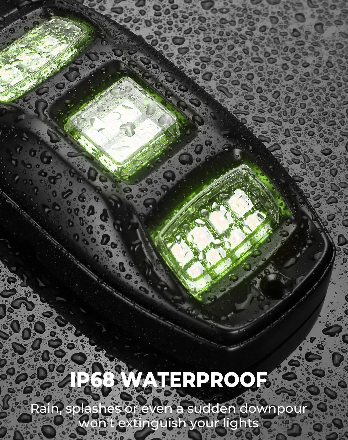 KEMIMOTO 6-Pod RGBW Rock Lights APP RF Control IP68 Waterproof LED Rock Light Kit Nixie