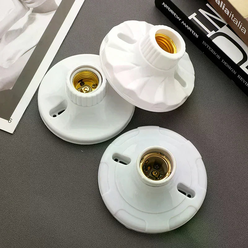 E27 Lamp Socket PP Bulb Holder 220V 10A – White Lamp Socket Holder Nixie