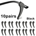 10pcs Silicone Anti-Slip Eyeglasses Ear Hook Temple Tip Grips Eyeglasses Accessories Nixie black-20pcs
