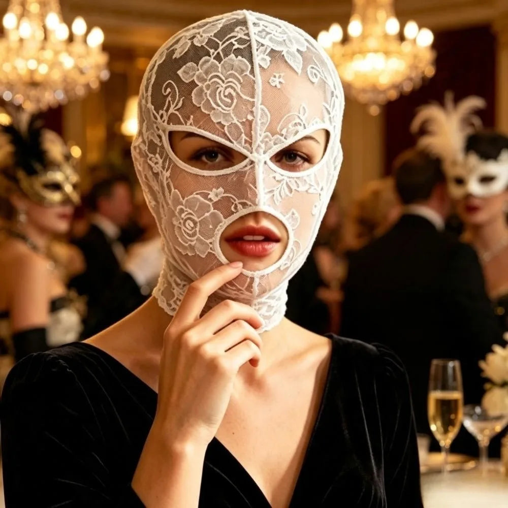 Full Face Lace Mask Halloween Cosplay Masquerade Party Adult Costume Party Mask Nixie