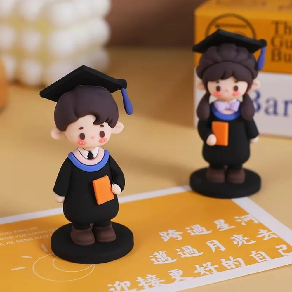 3D Graduation Cake Topper Cartoon Figurine – Boy & Girl Cake Topper Figurine Nixie