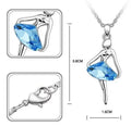 Red Crystal Zircon Ballet Dancer Pendant Necklace – Hypoallergenic Pendant Necklace Nixie Blue