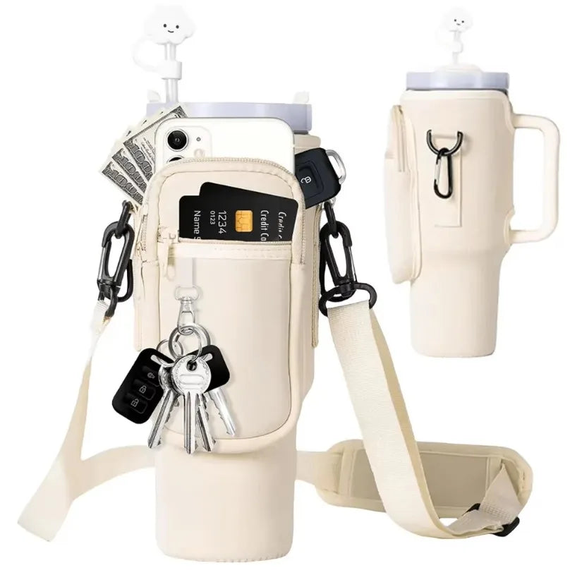 40oz Neoprene Water Bottle Carrier Bag with Shoulder Strap Bottle Carrier Bag Nixie