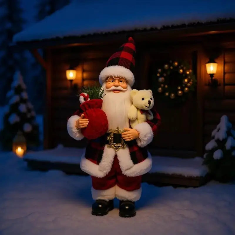 Santa Claus Standing Figurine – 12" Christmas Décor Ornament Christmas Figurine Nixie