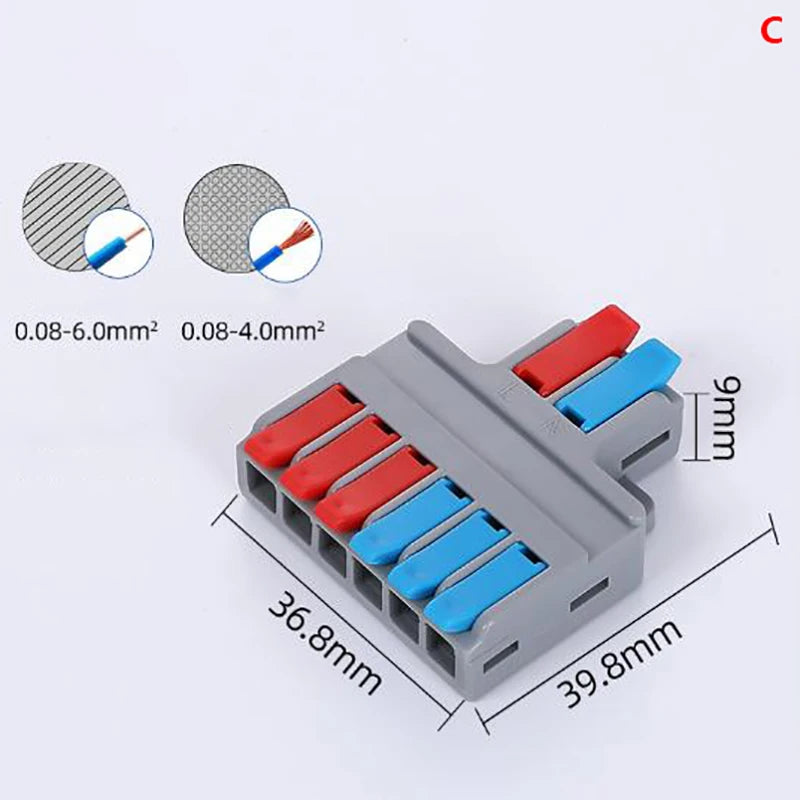 Quick Splitter 2-In 4/6-Out Wire Connector – Universal Cable Wire Connector Splitter Nixie C