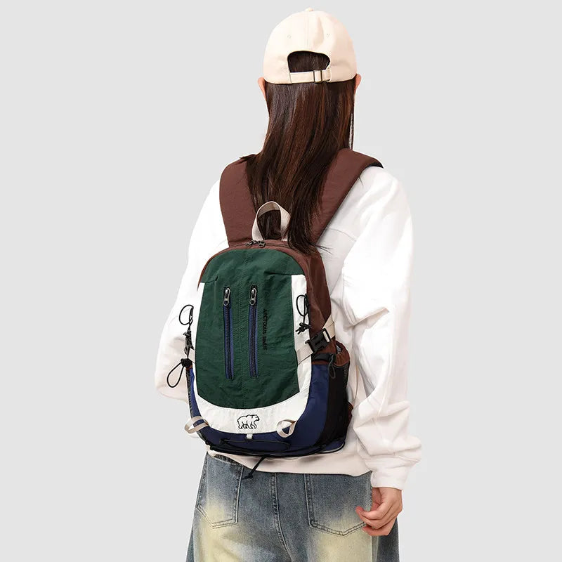Color-Block Patchwork Backpack – Lightweight Travel Bag Women Travel Backpack Nixie