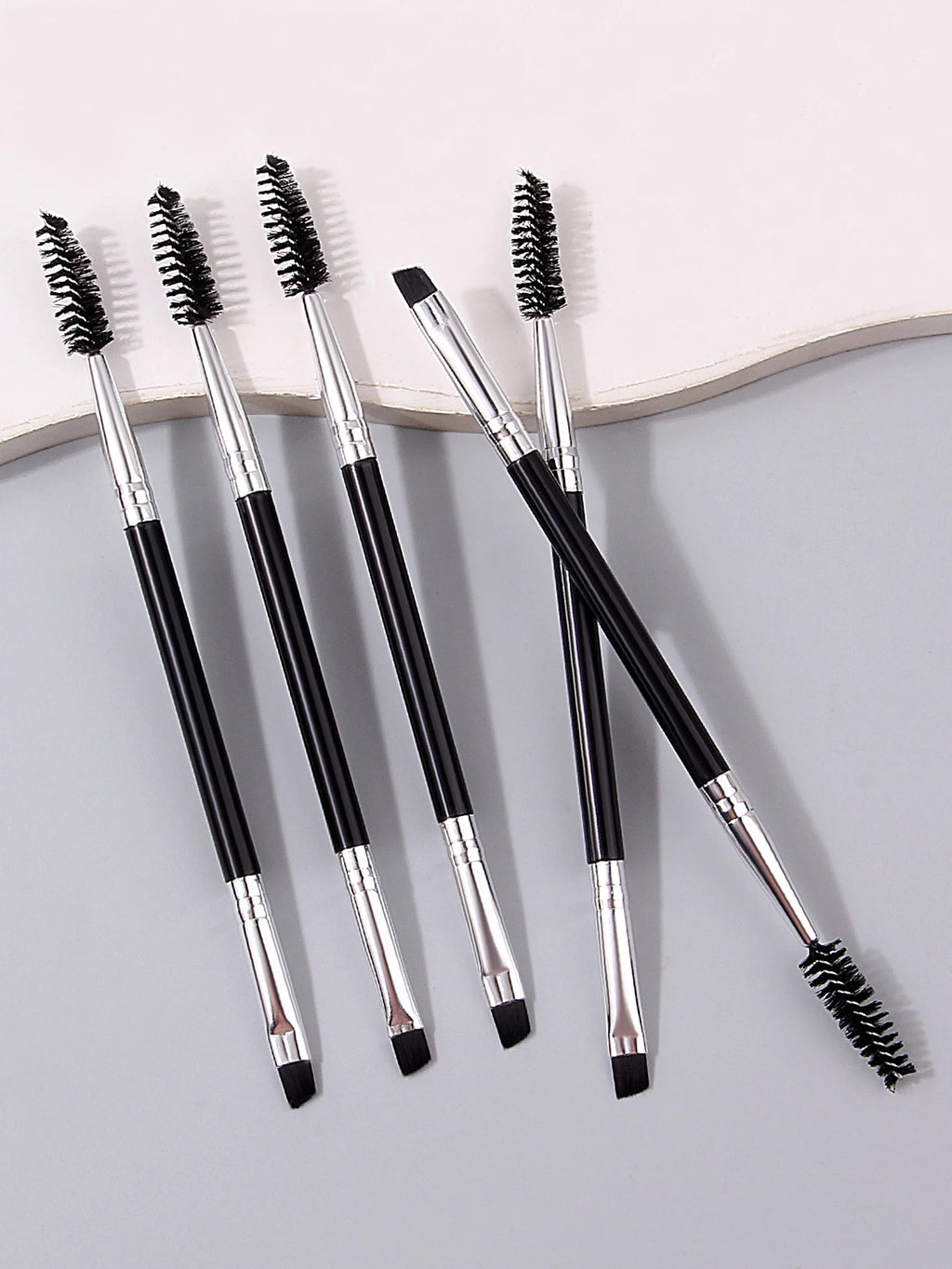 Double-Headed Mascara & Eyebrow Brush Set – 5 Pcs Eye Makeup Brush Nixie