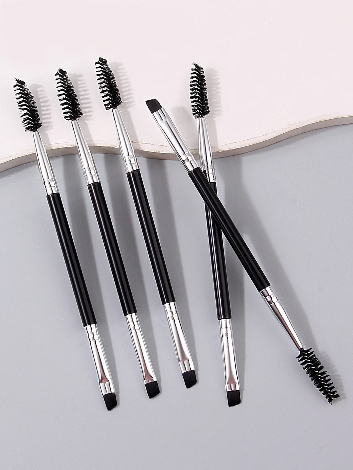 Double-Headed Mascara & Eyebrow Brush Set – 5 Pcs Eye Makeup Brush Nixie
