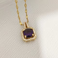 Micro Zircon Princess Purse Pendant Necklace | Copper Chain Pendant Necklace Nixie XL1432-13
