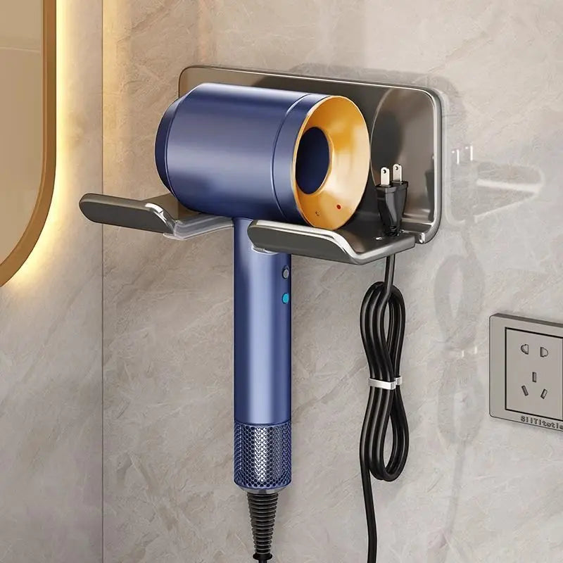 Wall Mounted Hair Dryer Holder & Straightener Stand Rack Bathroom Hair Tool Holder Nixie