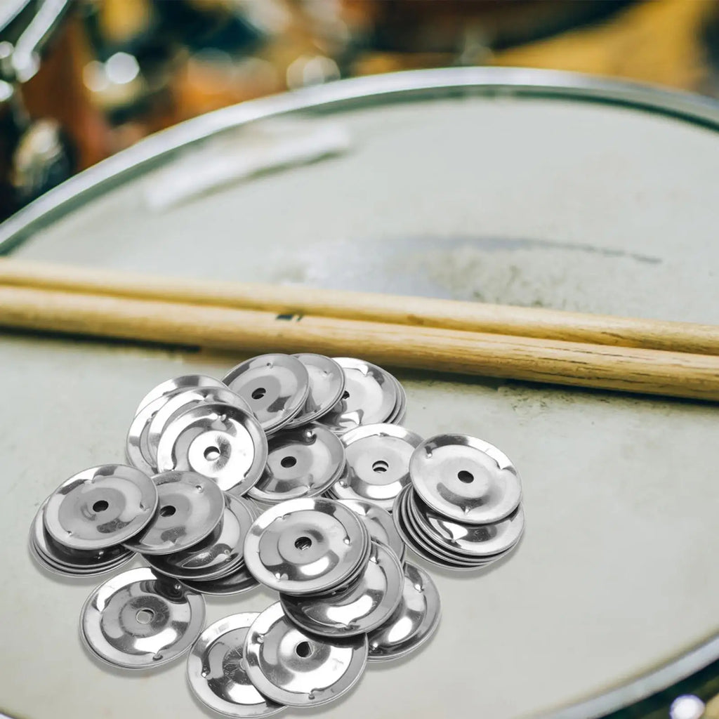 50pcs Steel Tambourine Bell Ring Cymbals – Drum Jingle Accessories Drum Cymbal Accessory Nixie