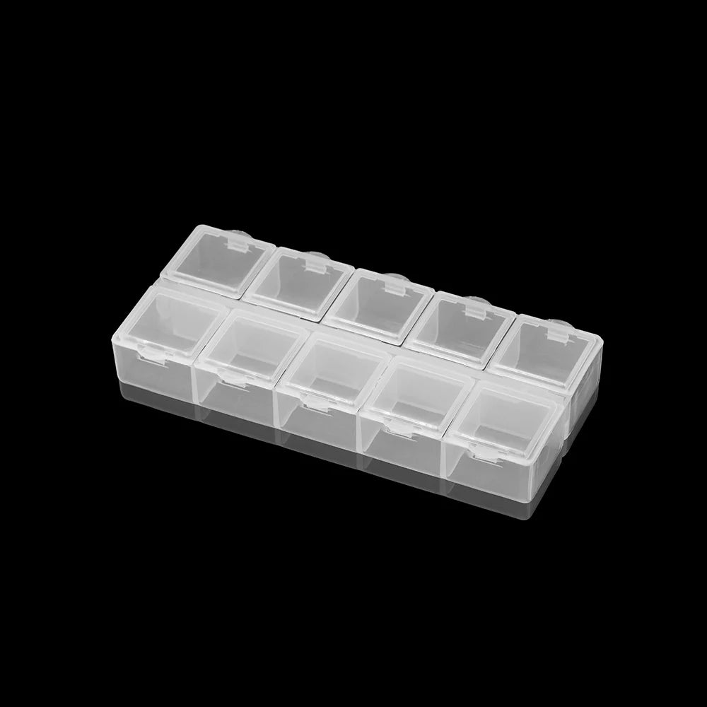 10-Grid Plastic Jewelry Storage Box Organizer – Beads & Crafts Jewelry Storage Box Nixie WHITE