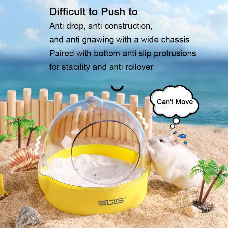 Hamster Bath House & Toilet – Large Transparent Sand Basin Hamster Bath House Nixie
